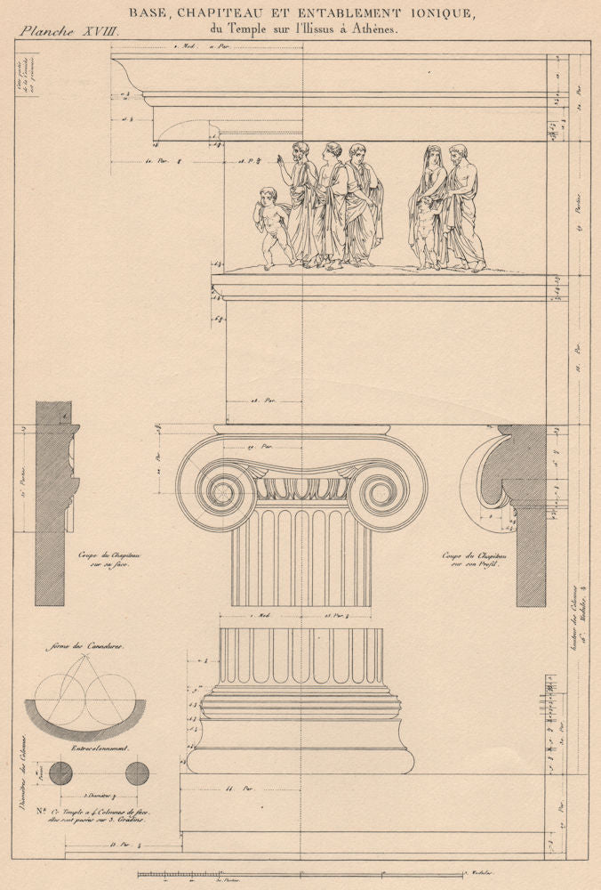 IONIC ARCHITECTURE. Temple Ilissus, Athens. Base Capital Entablature 1931